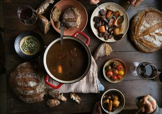 Traditional winter meals made from locally farmed food in the South of France