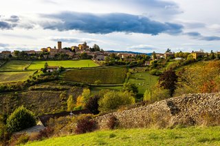 Rolling vineyards in Occitanie stretching across the countryside, showing rural landscapes and a slower pace of life